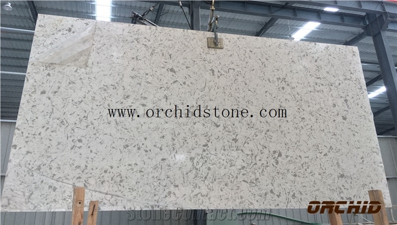 Oyster White Quartz Surface Slabs,Rose White Solid Surface,White Marble Look Artificial Stone Wall Covering Tiles,Caesarstone Pavers,Cambria Quartz