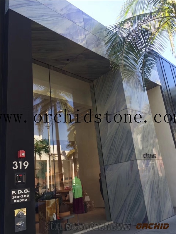 Polished Azul Macaubas Quartzite Exterior Wall Cladding Tiles,Shopping Mall Covering Tiles,Azul Imperial Flooring Tiles,Hotel Wall Tiles
