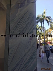 Polished Azul Macaubas Quartzite Exterior Wall Cladding Tiles,Shopping Mall Covering Tiles,Azul Imperial Flooring Tiles,Hotel Wall Tiles