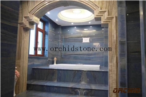 Polished Luxury Azul Imperial Quartzite Wall Cladding,Bathtub Surrounding Tiles,Flooring Tiles,Step Tiles,Polished Blue Skype Quartzite Flooring Paver