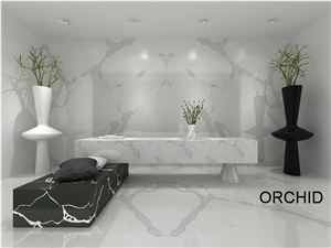 Quality a Calacatta White Quartz Stone Artificial Stone Slabs,Bianca Marble Look Quartz Surface,Engineer Stone Wall Cladding Tiles
