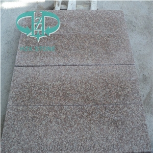 China Cheap Price Peach Red Granite G687 Chinese Cherry Brown Staircase, Chinese Polished Blossom Red Stone Treads Steps