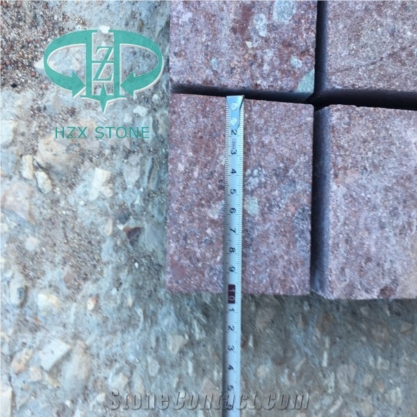 China Red Granite Natural Red Putian Red Cube Stone Floor Covering Pavers