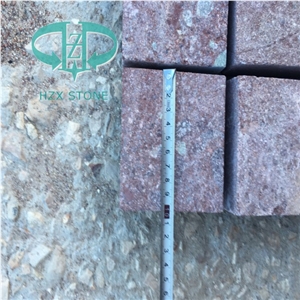 China Red Granite Natural Red Putian Red Cube Stone Floor Covering Pavers