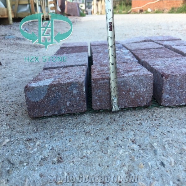 China Red Granite Natural Red Putian Red Cube Stone Floor Covering Pavers