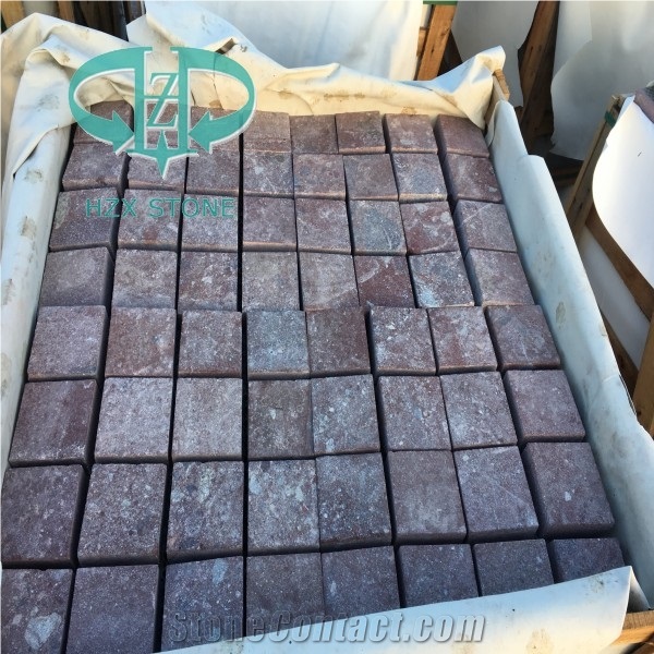 China Red Granite Natural Red Putian Red Cube Stone Floor Covering Pavers