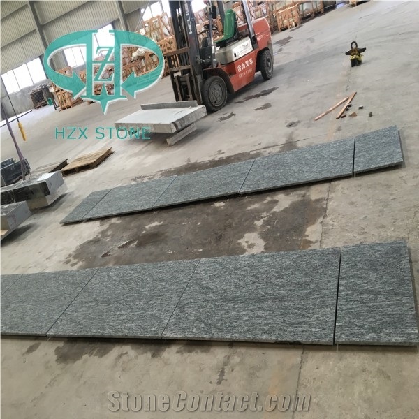 Flamed G612 Oliver Green Natural Granite Natural Split Wall Tiles/Mushroom China Green Granite Tiles/Zhangpu Dark Green Granite Flooring Tiles