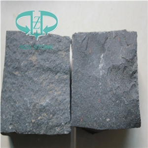 Natural Split Zhangpu Black Grey Granite Paving Stone Chinese Black Cube Stone/Walkways/Driveway