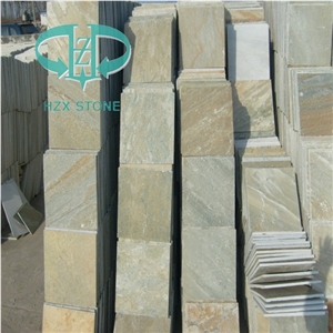 New Yellow Slate Natural Panels Decorative Wall Veneer,Yellow Wooden Slate Tiles