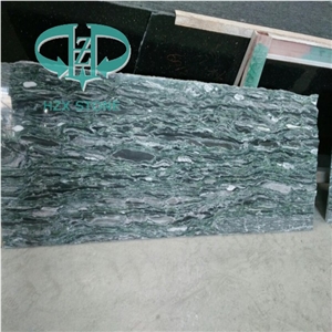 Sea Wave Green Granite, Yunnan Green Granite, China Green Granite Slabs Polishing, Polished Wall Floor Covering Tiles, Walling, Flooring, Pattern