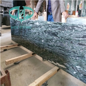 Sea Wave Green Granite, Yunnan Green Granite, China Green Granite Slabs Polishing, Polished Wall Floor Covering Tiles, Walling, Flooring, Pattern