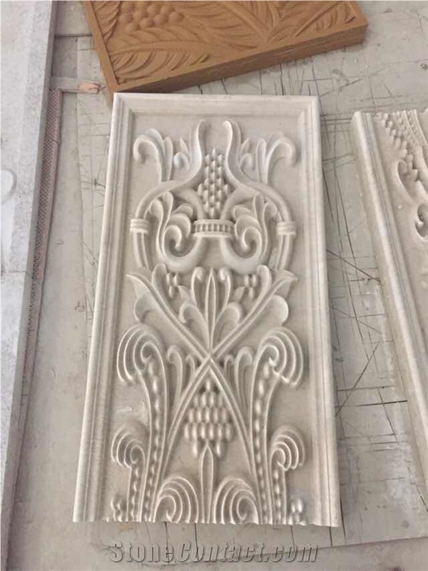 3d Carved Yellow Sandstone for Wall Relief Panel, 3d Wall Building Stone Tile