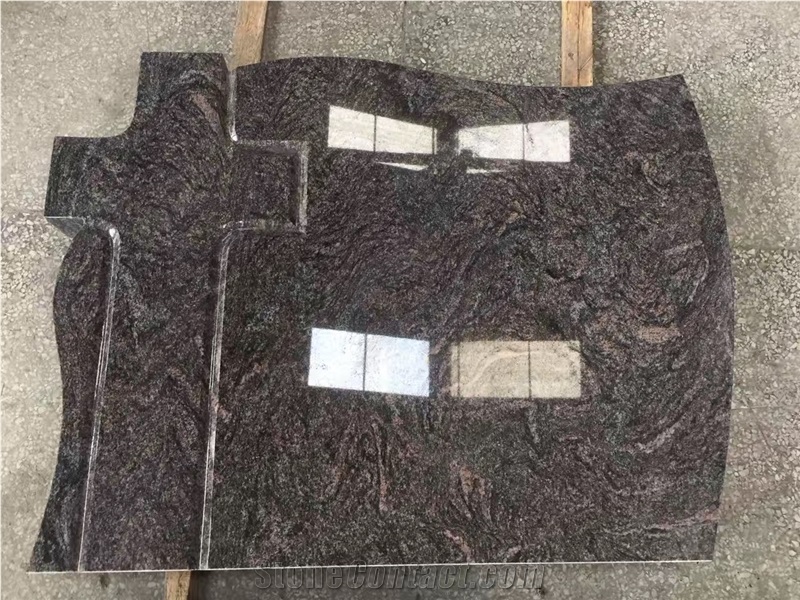 China Modern Designs Cross Aurora Headstone for Cemetery, Granite Monument Design