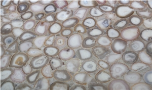 Factory Custom Luxury Decoration Sliver Grey Agate Gemstone Semi-Precious Slab for Construction