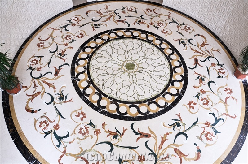 Factory Whosale Waterjet Medallion Marble Pattern for Hotel Floor Covering