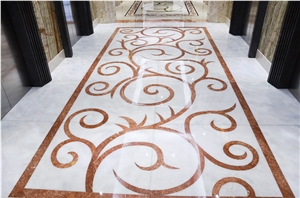 Factory Whosale Waterjet Medallion Marble Pattern for Hotel Floor Covering