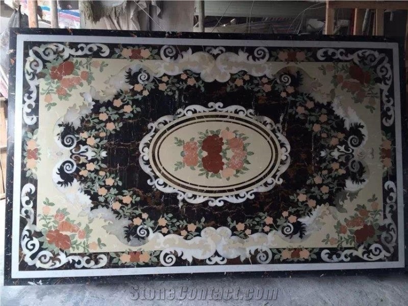 Factory Whosale Waterjet Medallion Marble Pattern for Hotel Floor Covering