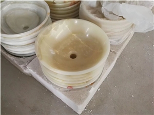 Green Onyx Farm Basins Iranian Green Onyx Round Basin for Bathroom