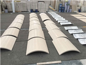 High Quality Factory Whosale Natural Stone Beige Marble Roman Column Cladding