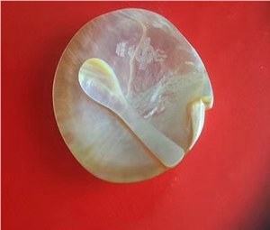 Mother Of Pearl Spoon and Bowl Art Design.Thin Mop Art Works for Interior Decoration