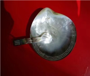 Mother Of Pearl Spoon and Bowl Art Design.Thin Mop Art Works for Interior Decoration