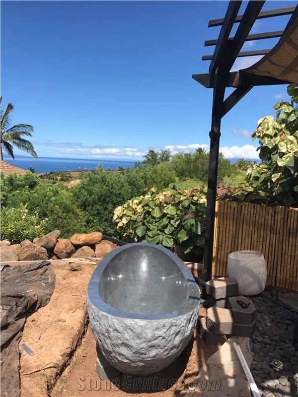 Natural Finish Grey Granite Stone Bathtub for Hotel Spa