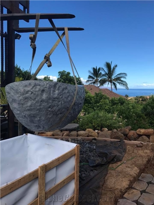 Natural Finish Grey Granite Stone Bathtub for Hotel Spa