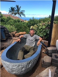 Natural Finish Grey Granite Stone Bathtub for Hotel Spa