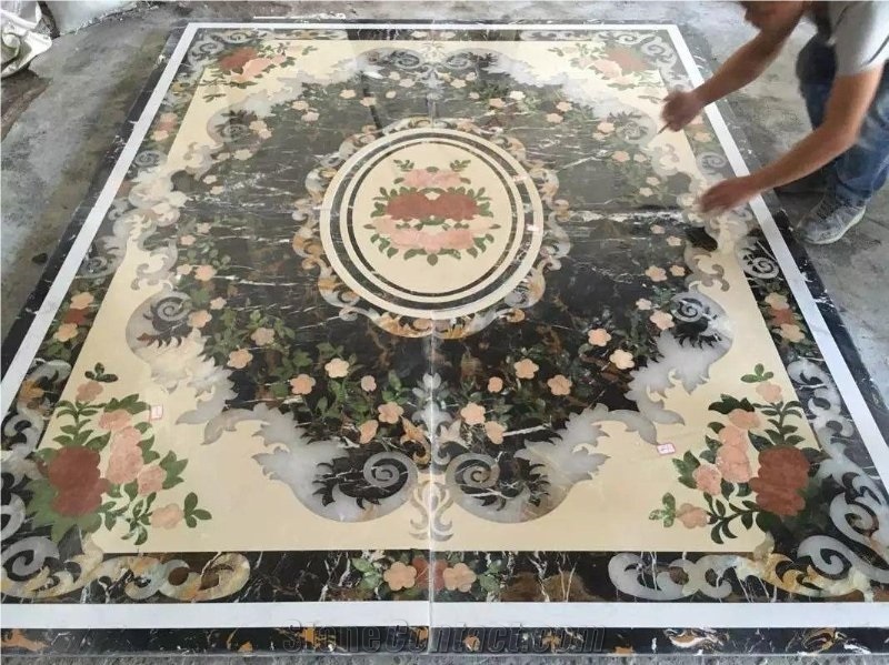 Natural Stone Marble Medallion Stone Waterjet Mosaic Pattern for Floor