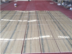 Natural Stone Silver Grey Travertine Tile for Floor Covering