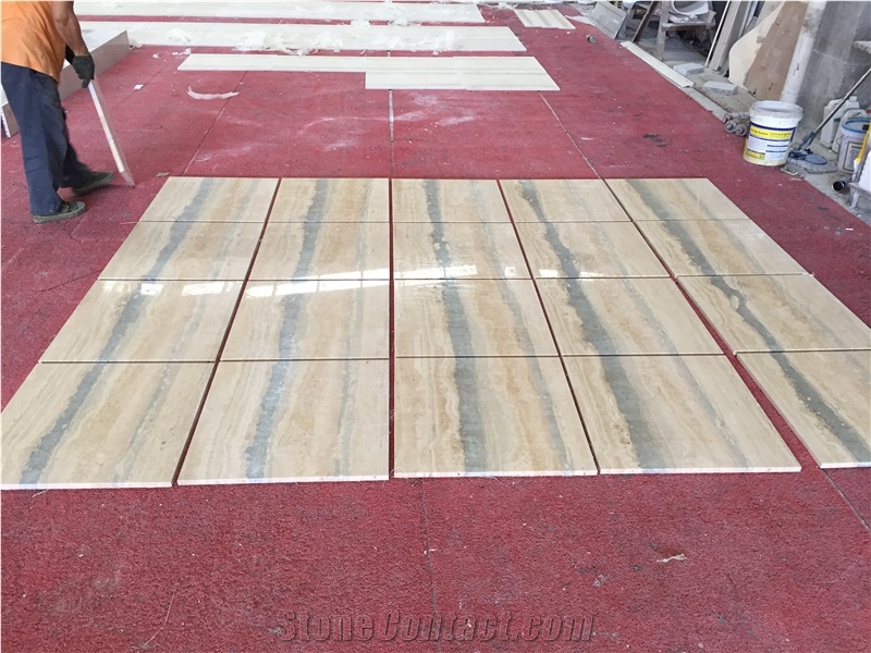 Natural Stone Silver Grey Travertine Tile for Floor Covering