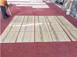 Natural Stone Silver Grey Travertine Tile for Floor Covering