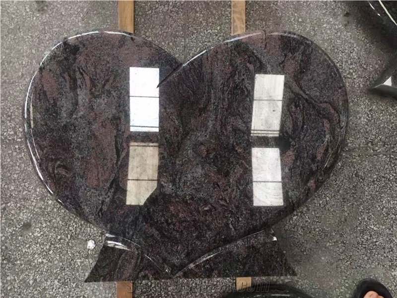 Natural Stone Western Style Aurora Headstone Granite Tombstone Heart Shape