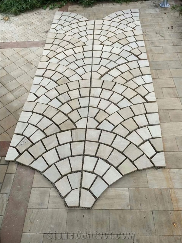 Natural Stone Yellow Sandstone Cubic Stone, Stone Pattern for Floor Covering