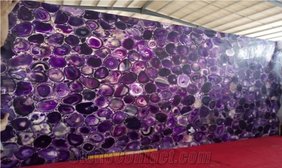 Purple Agate Semi-Precious Stone Slab & Tile for Decoration