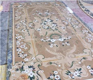 Traditional Style Rectangle Floor Medallion Waterjet Medallion Marble Decoration