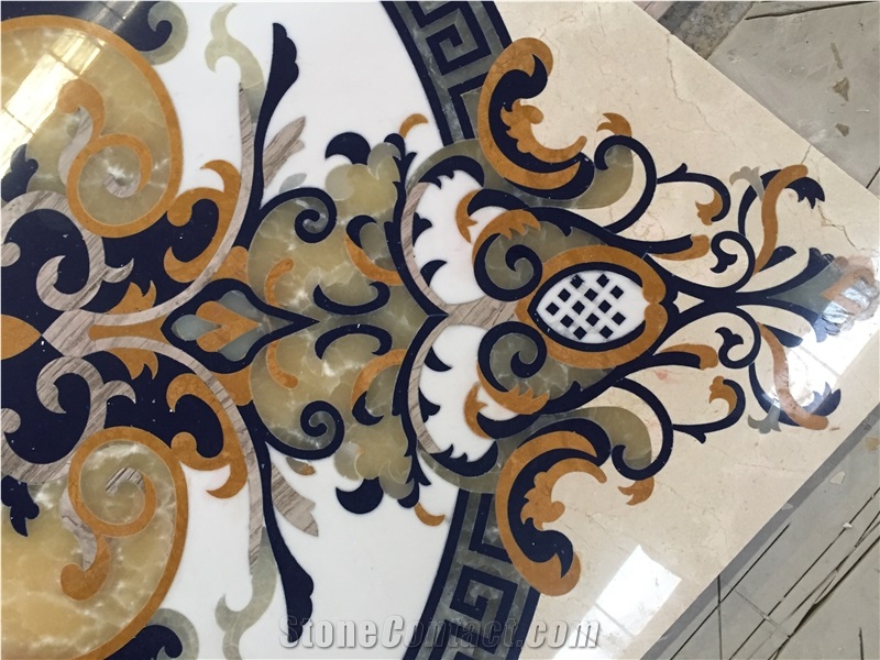White Marble Volakas White Square Marble Medallions for Project
