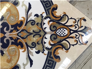 White Marble Volakas White Square Marble Medallions for Project
