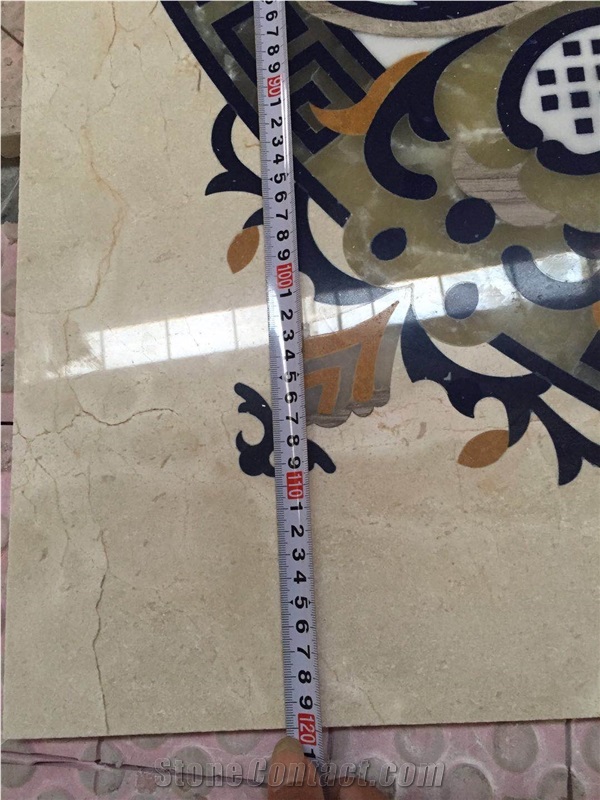 White Marble Volakas White Square Marble Medallions for Project