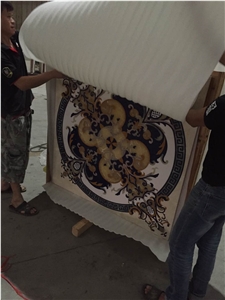 White Marble Volakas White Square Marble Medallions for Project