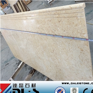Beige Marble Steps,Polished Yellow Marble Stair with Anti Slip, Bullnose Round Long Edge, Treads and Risers,Step Stone,Marble Staircase,Luxury Steps