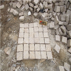 G682 All Sides Picked Golden Rust, Yellow Rusty Granite, Pavers,Yellow Granite,Pineapple Paving Stone,Golden Granite Pavers, Cobble Flooring ,