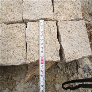 G682 All Sides Picked Golden Rust, Yellow Rusty Granite, Pavers,Yellow Granite,Pineapple Paving Stone,Golden Granite Pavers, Cobble Flooring ,