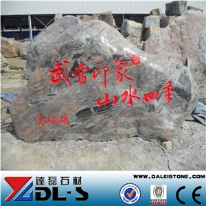 Multicolor Red Landscaping Garden Large Stone , Decorative Garden Stone Multicolor Red Granite Landscaping Stones