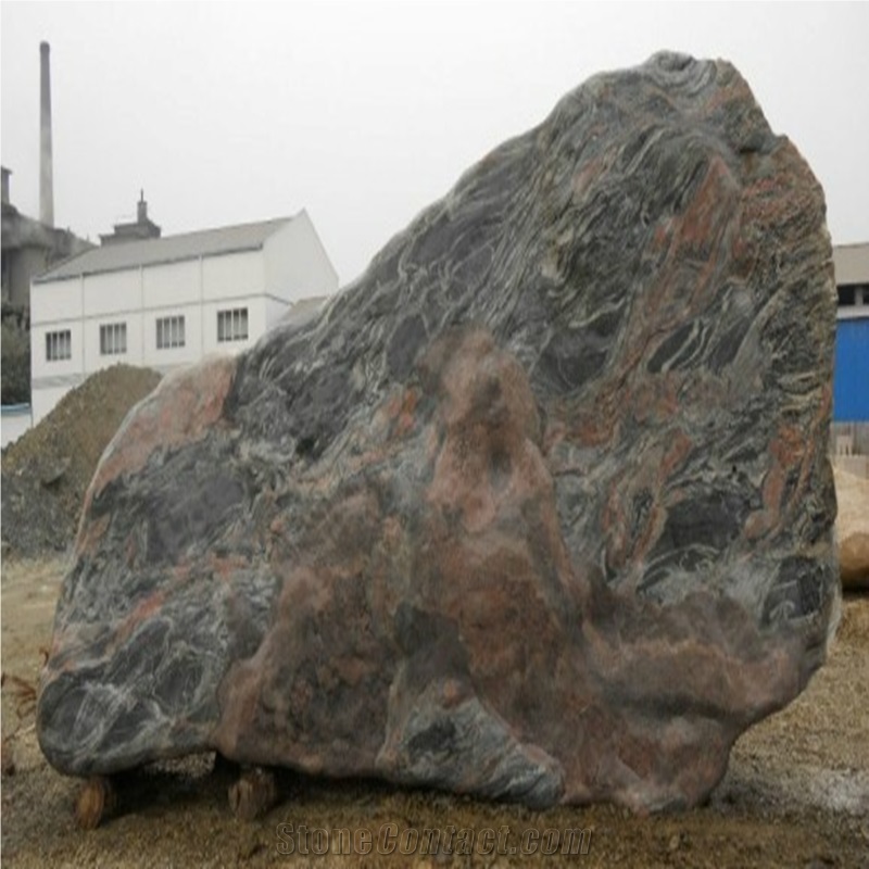 Multicolor Red Landscaping Garden Large Stone , Decorative Garden Stone Multicolor Red Granite Landscaping Stones