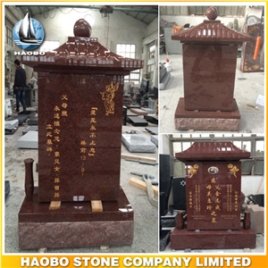 Asian Style Custom Carved Tombstone Indian Red Granite Headstone Chinese Grave Markers High Quality Upright Headstone Asian Style Custom Carved Tombstone Indian Red Granite Headstone Chinese Grave Markers High Quality Upright Headstone