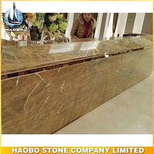 Barcelona Gold Marble Countertop for Reception Desk Decoration
