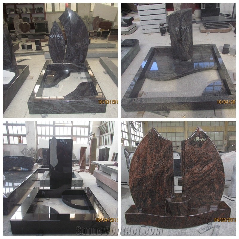 China Quarry Natural Stone Good Price Simple Design Polished Blue Pearl Granite Monument with Iso9001:2000 for Cetemery