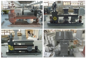China Quarry Natural Stone Good Price Simple Design Polished Blue Pearl Granite Monument with Iso9001:2000 for Cetemery