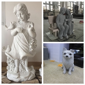 Customized China Quarry Manufacturer Haobo Handcraft Best Price New Style Volkswagen Stone Car Carving Made in Grey Granite for Interior Decoration